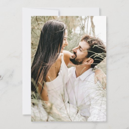 Elegant Modern Photo Black and White Wedding Kaart (Achterkant)