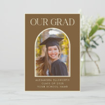 Elegant Modern Photo Brown Arch Afstuderen Announc