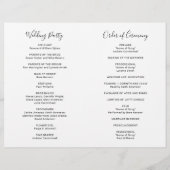 Elegant Modern Photo Budget Folded Wedding Program (Achterkant)