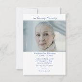 Elegant Modern Photo Dusty Blue Funeral Kaart (Voorkant)