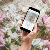 Elegant Modern Photo Dusty Blue Funeral Kaart