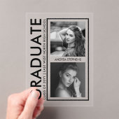 Elegant Modern Photo Graduation Announcement Acryl Uitnodigingen (Insitu (Draagbaar))