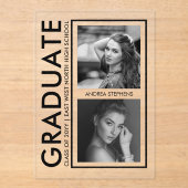 Elegant Modern Photo Graduation Announcement Acryl Uitnodigingen (Voorkant)