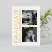 Elegant Modern Photo Graduation Announcement Folie Uitnodiging (Staand Voorkant)