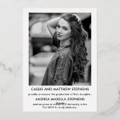 Elegant Modern Photo Graduation Announcement Folie Uitnodiging (Achterkant)