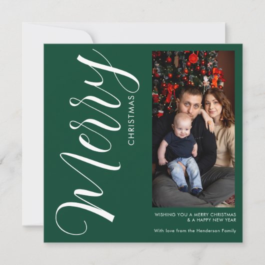Elegant Modern Photo Holiday Invitation | Merry  Kaart (Voorkant)