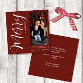 Elegant Modern Photo Holiday Invitation | Merry  Kaart