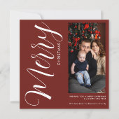 Elegant Modern Photo Holiday Invitation | Merry  Kaart (Voorkant)