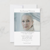 Elegant Modern Photo In Loving Memory Funeral Kaart (Voorkant)