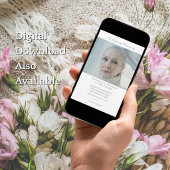 Elegant Modern Photo In Loving Memory Funeral Kaart