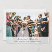 Elegant Modern Photo Love and Bedankt Wedding (Voorkant)