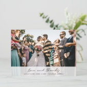 Elegant Modern Photo Love and Bedankt Wedding (Staand voorkant)