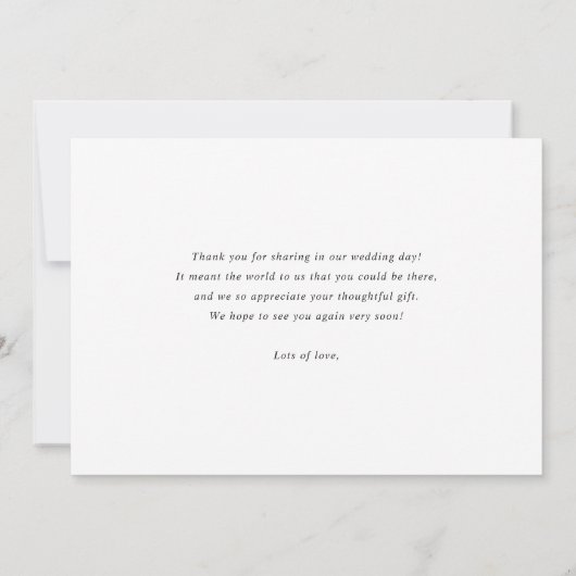 Elegant Modern Photo Love and Bedankt Wedding (Achterkant)