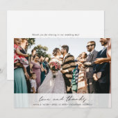 Elegant Modern Photo Love and Bedankt Wedding (Voorkant / Achterkant)
