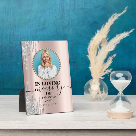 Elegant Modern Photo Memorial Plaque Fotoplaat (Zijkant)