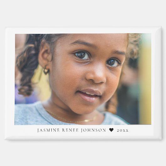 Elegant Modern Photo Name Magneet (Voorkant)