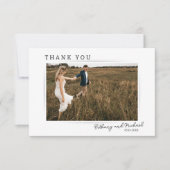 Elegant Modern Photo Wedding Bedankkaart (Voorkant)