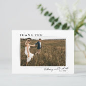 Elegant Modern Photo Wedding Bedankkaart (Staand voorkant)