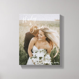 Elegant Modern Photo Wedding Canvas Afdruk