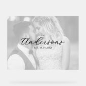 Elegant Modern Photo Wedding Guest Signing Board Acryl Bord (Voorkant)