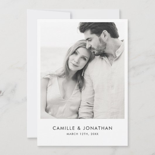 Elegant Modern Photo Wedding Invitation Kaart (Achterkant)