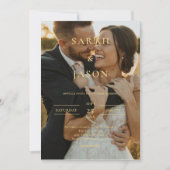Elegant Modern Photo Wedding Invitation Kaart (Voorkant)
