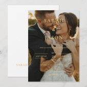 Elegant Modern Photo Wedding Invitation Kaart (Voorkant / Achterkant)