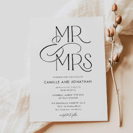 Elegant Modern Photo Wedding Invitation Kaart