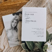 Elegant Modern Photo Wedding Invitation Kaart