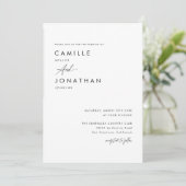 Elegant Modern Photo Wedding Invitation Kaart (Staand voorkant)