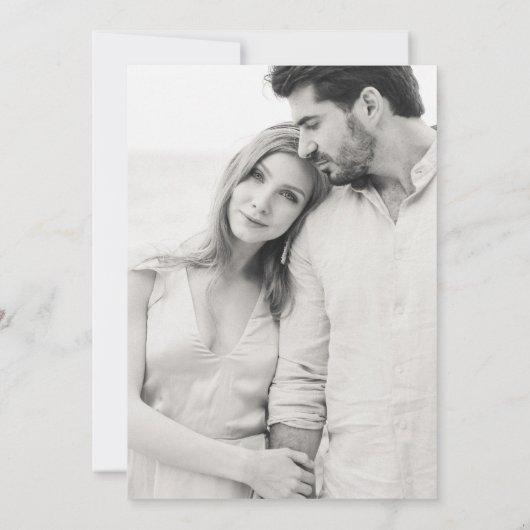 Elegant Modern Photo Wedding Invitation Kaart (Achterkant)