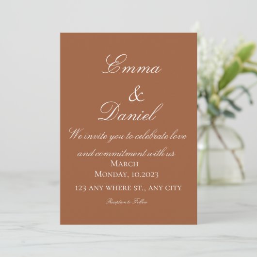Elegant Modern Photo Wedding Invitation Kaart (Staand voorkant)