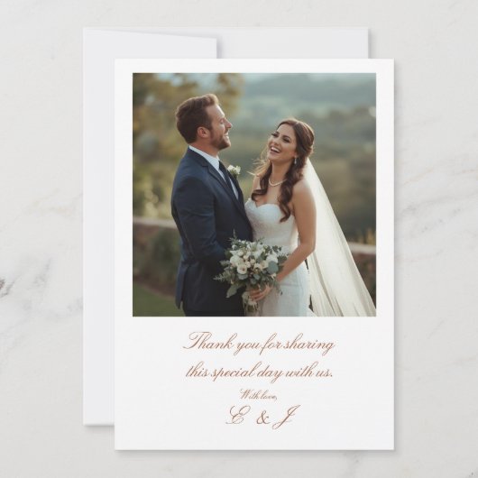 Elegant Modern Photo Wedding Invitation Kaart (Achterkant)
