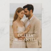 Elegant Modern Photo Wedding Kaart (Voorkant)