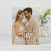 Elegant Modern Photo Wedding Kaart (Staand voorkant)