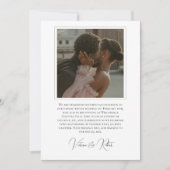 Elegant Modern Photo Wedding Kaart (Voorkant)