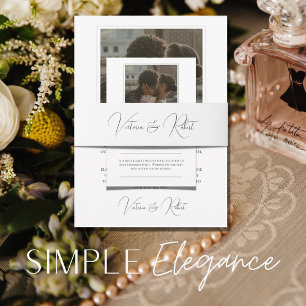 Elegant Modern Photo Wedding Kaart