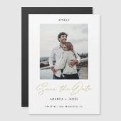 Elegant Modern Photo Wedding Magnetische Uitnodiging (Voorkant / Achterkant)