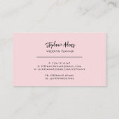 Elegant Modern Photo Wedding Planner Visitekaartje (Achterkant)