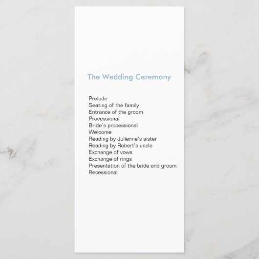 Elegant modern Photo Wedding Program Programmakaart (Achterkant)