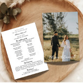 Elegant Modern Photo Wedding Program Template Programmakaart