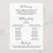 Elegant Modern Photo Wedding Programmakaart (Achterkant)