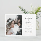 Elegant Modern Photo Wedding Save The Date (Staand voorkant)