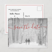 Elegant Modern Photo Wedding Save the Date Aankondigingskaart (Voorkant / Achterkant)