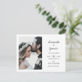 Elegant Modern Photo Wedding Save the Date Aankondigingskaart (Staand voorkant)