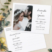 Elegant Modern Photo Wedding Save the Date Aankondigingskaart