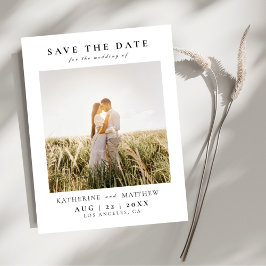 Elegant Modern Photo Wedding Save the Date Aankondigingskaart