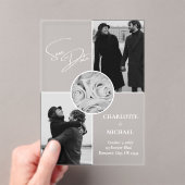 Elegant Modern Photo Wedding Save the Date Acryl Uitnodigingen (Insitu (Draagbaar))