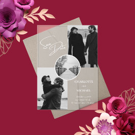 Elegant Modern Photo Wedding Save the Date Acryl Uitnodigingen