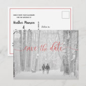 Elegant Modern Photo Wedding Save the Date Announc Aankondigingskaart (Voorkant / Achterkant)